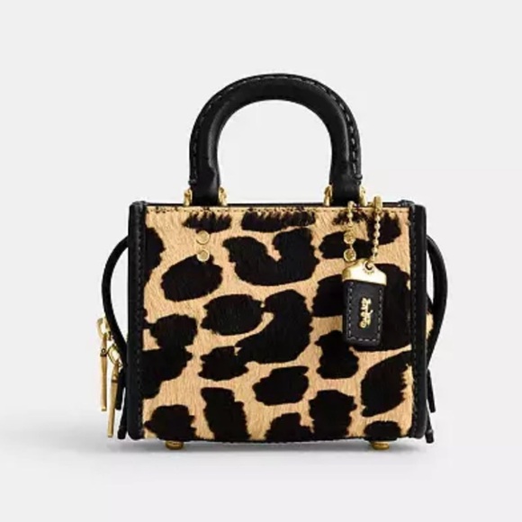 Coach Mini Bag in Black and Tan Animal Print - Picture 1 of 16